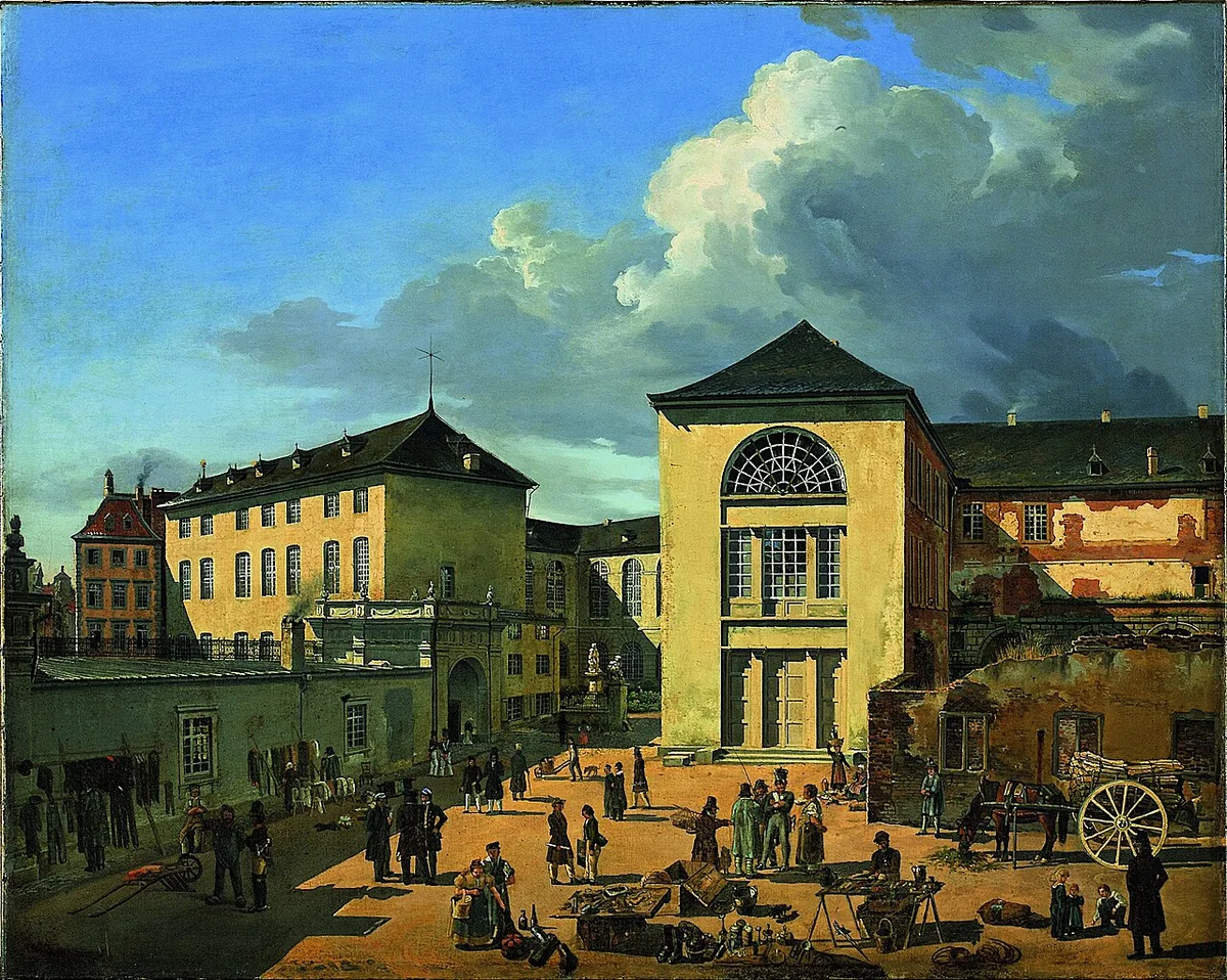 Andreas Achenbachs Gemälde Der alte Akademiehof in Düsseldorf von 1831